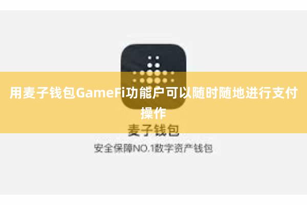 用麦子钱包GameFi功能户可以随时随地进行支付操作